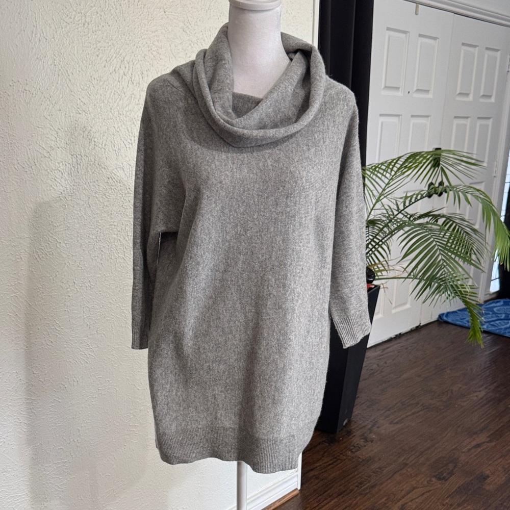 Magaschoni Light Gray Cowl Neck Sweater, Cozy & Chic